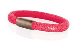 Zeige Details für Leder Armband pink Rochenoptik "Sylt"  Seemannsgarn_Armband