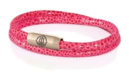 Zeige Details für Leder Armband pink Rochenoptik "Sylt"  Seemannsgarn_Armband