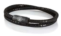 Zeige Details für Leder Armband schwarz Rochenoptik "Sylt"  Seemannsgarn_Armband