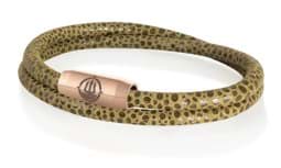Zeige Details für Leder Armband olivgrün Rochenoptik "Sylt" Seemannsgarn_Armband