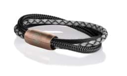 Zeige Details für Leder & Segeltau Armband schwarz "Trinidad" Seemannsgarn_Armband