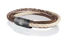 Zeige Details für Leder & Segeltau Armband braun hanffarben "Trinidad"  Seemannsgarn_Armband