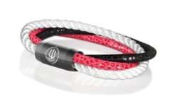 Zeige Details für Leder & Segeltau Armband pink weiß schwarz "Trinidad" Seemannsgarn_Armband