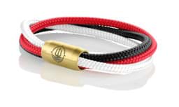 Zeige Details für Segeltau Armband weiß rot schwarz "Trinidad" Seemannsgarn_Armband