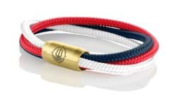 Zeige Details für Segeltau Armband navy blau weiß rot "Trinidad" Seemannsgarn_Armband