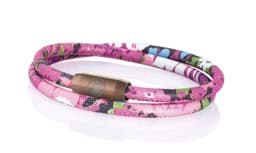 Zeige Details für Leder Armband pink "Madeira"  Armband pink Blumenmuster "Madeira" Leder Seemannsgarn