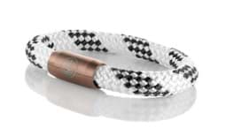 Zeige Details für Segeltau Armband weiß schwarz "Rügen" Seemannsgarn_Armband