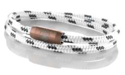 Zeige Details für Segeltau Armband weiß schwarz "Rügen" Seemannsgarn_Armband