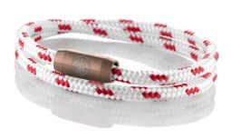 Zeige Details für Segeltau Armband weiß rot "Rügen"  Seemannsgarn_Armband