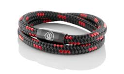 Zeige Details für Segeltau Armband schwarz rot "Usedom"  Seemannsgarn_Armband