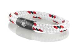 Zeige Details für Segeltau Armband weiß rot schwarz "Borkum"  Seemannsgarn_Armband