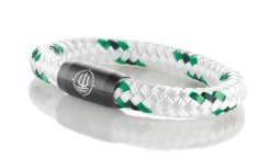 Zeige Details für Segeltau Armband weiß grün schwarz "Borkum"  Seemannsgarn_Armband