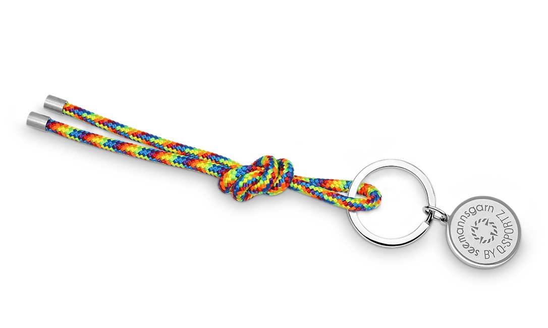 Bild von Segeltau Schlüsselkette regenbogenfarben "Rainbow"