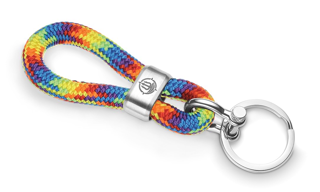 Bild von Segeltau Schlüsselkette regenbogenfarben Edelstahl "Rainbow"