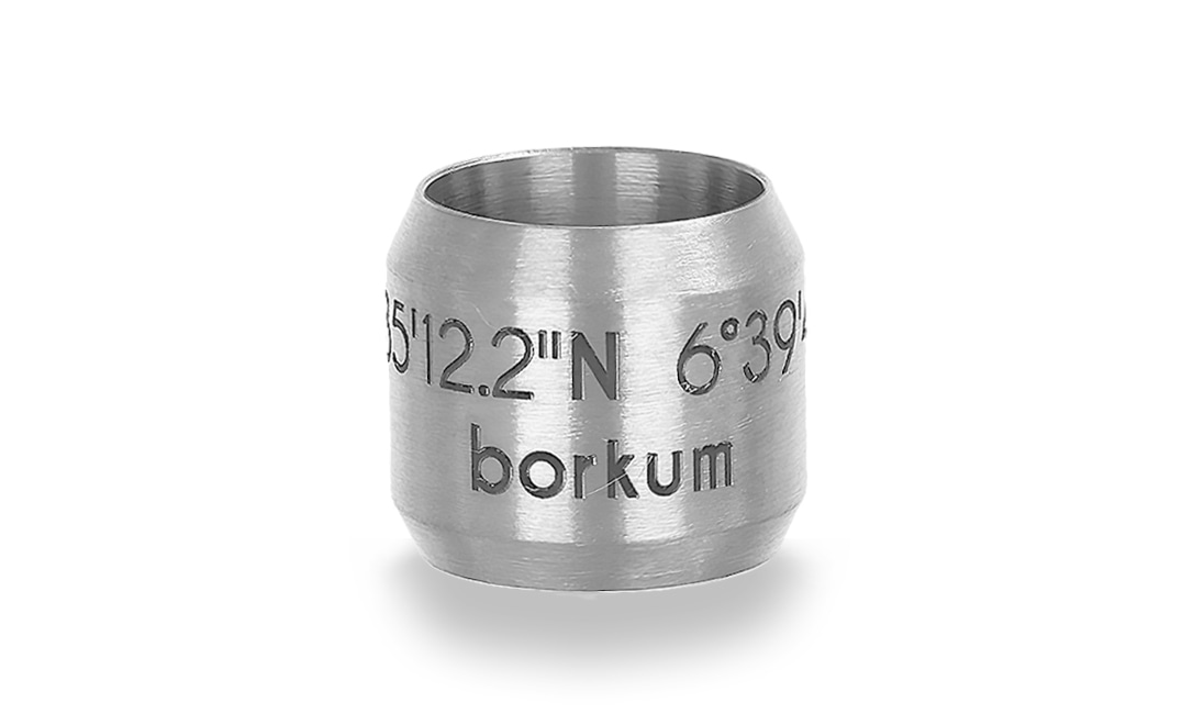 Bild von Bead "Borkum" für 8mm-Bänder stahlfarben