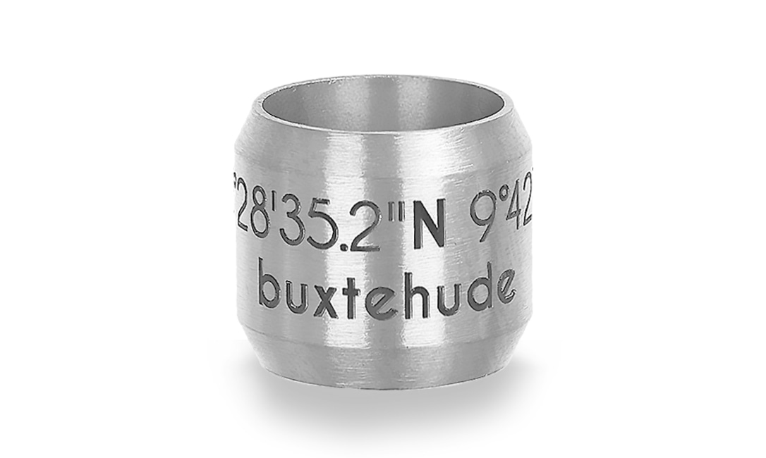 Bild von Bead "Buxtehude" für 8mm-Bänder stahlfarben