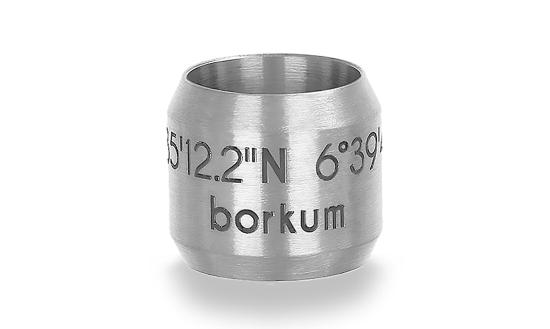 Bild von Bead "Borkum" für 8mm-Bänder stahlfarben