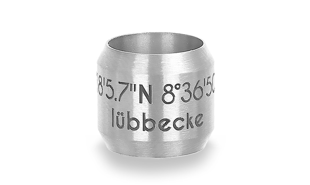 Bild von Bead "Lübbecke" für 8mm-Bänder stahlfarben