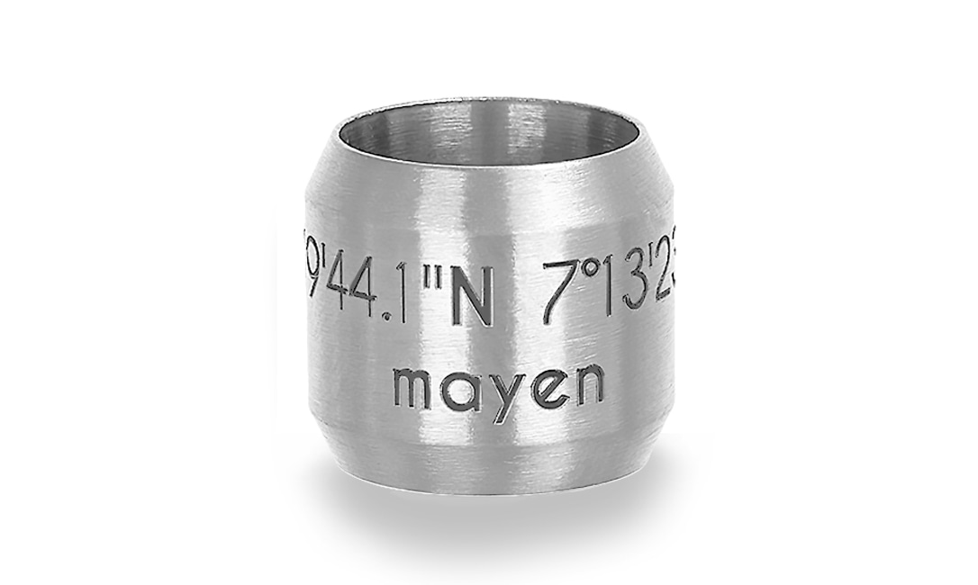 Bild von Bead "Mayen" für 8mm-Bänder stahlfarben
