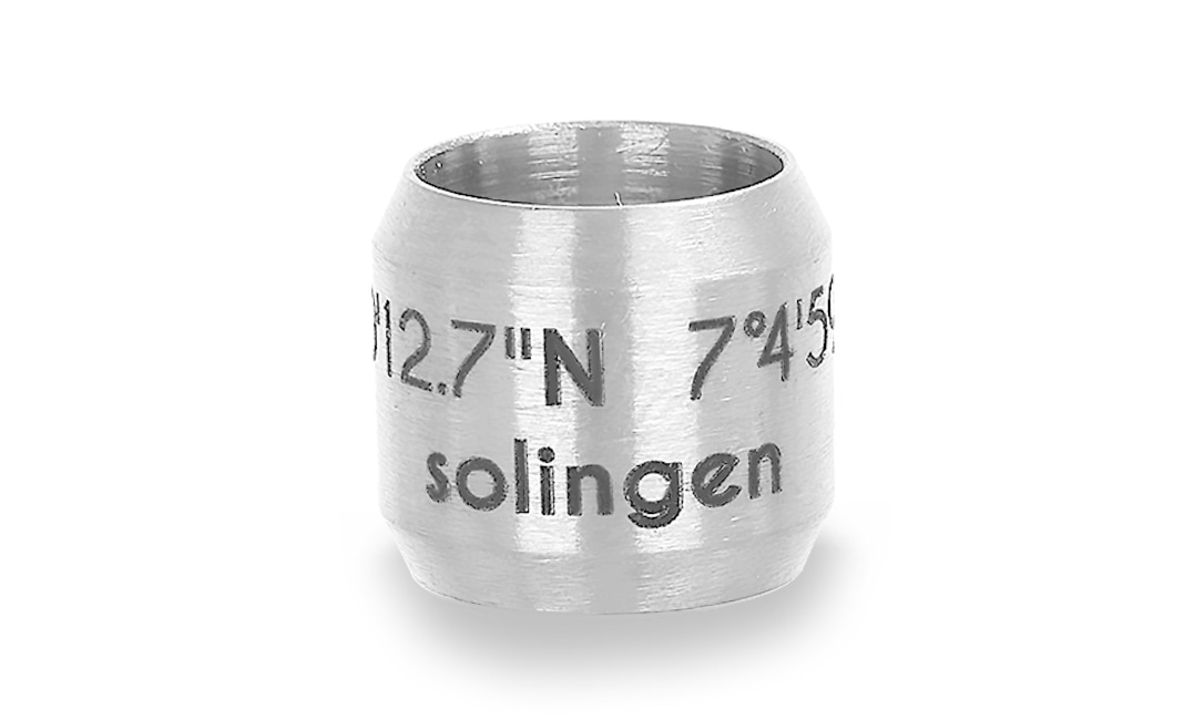 Bild von Bead "Solingen" für 8mm-Bänder stahlfarben