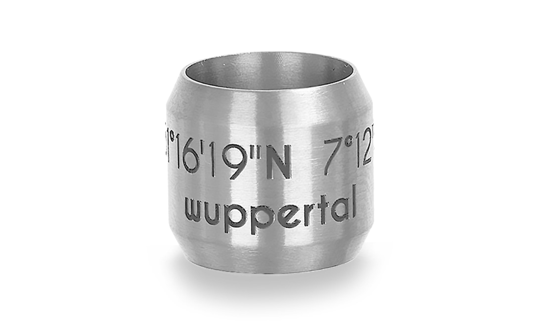 Bild von Bead "Wuppertal" für 8mm-Bänder stahlfarben