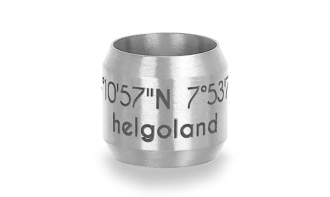 Bild von Bead "Helgoland" für 8mm-Bänder stahlfarben